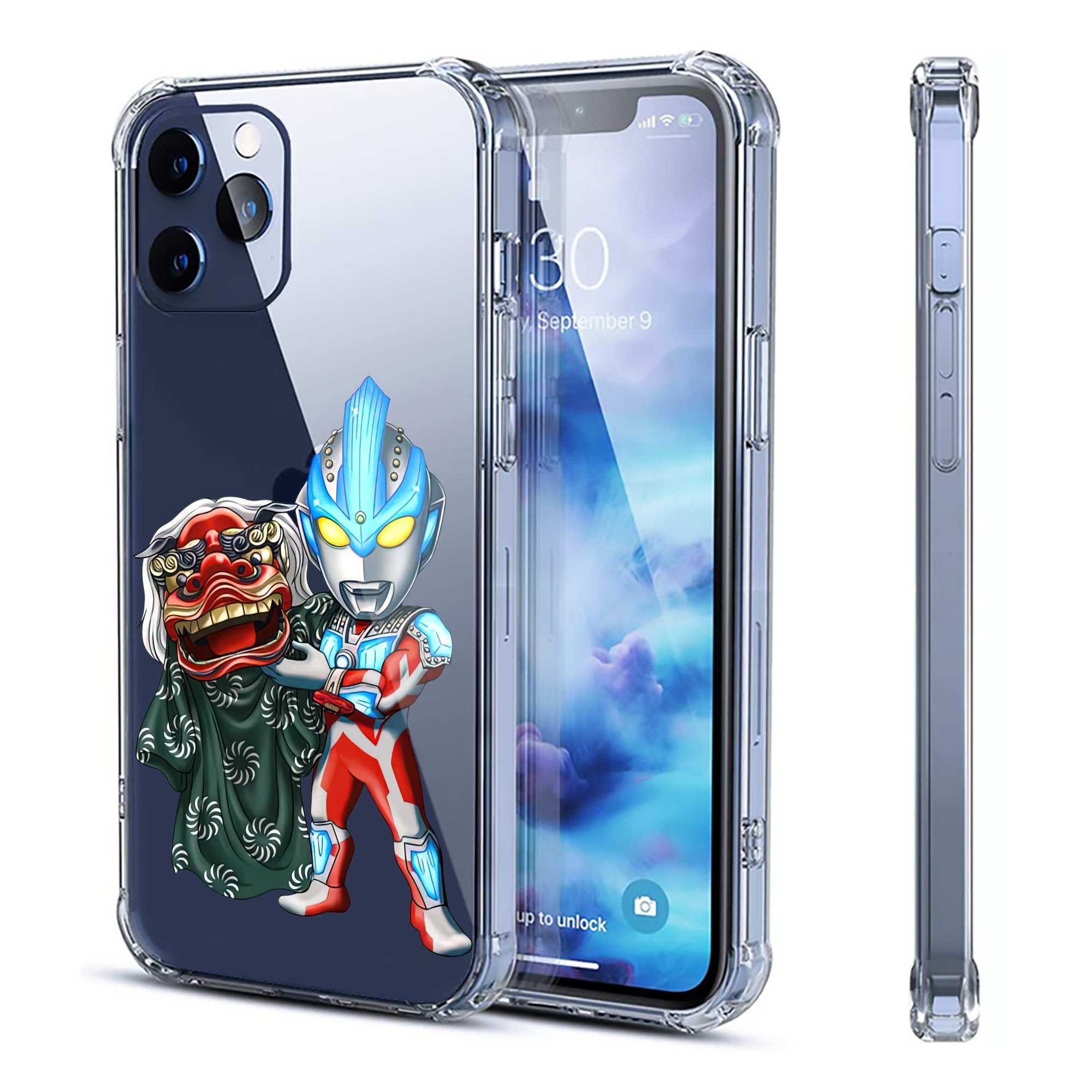 （画像用） ウルトラマン Ultraman 【iPhone 12シリーズ対応】透明スマホケース（クリアソフトケース）